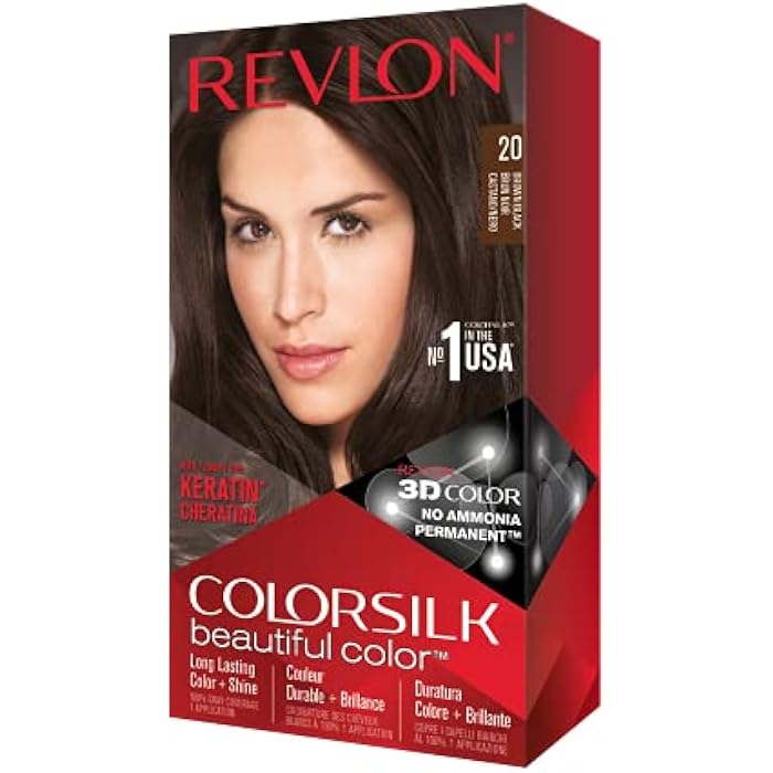 Revlon ColorSilk Hair Color, 20 Brown Black 1 ea(Pack of 3)